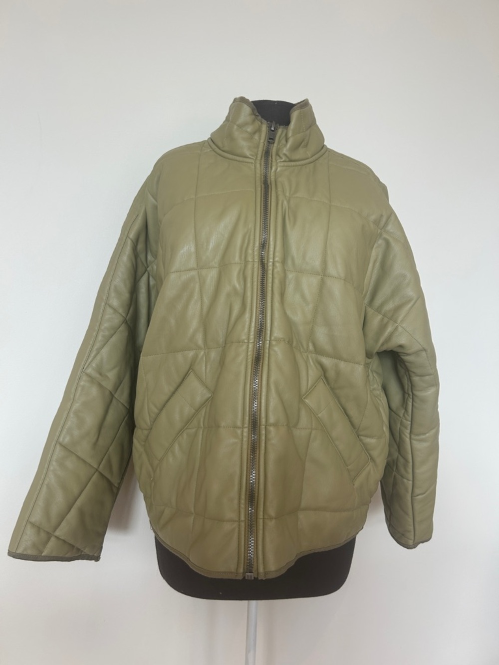 We The Free Free People Dolman Quilted Vegan Jacket in Curly Willow